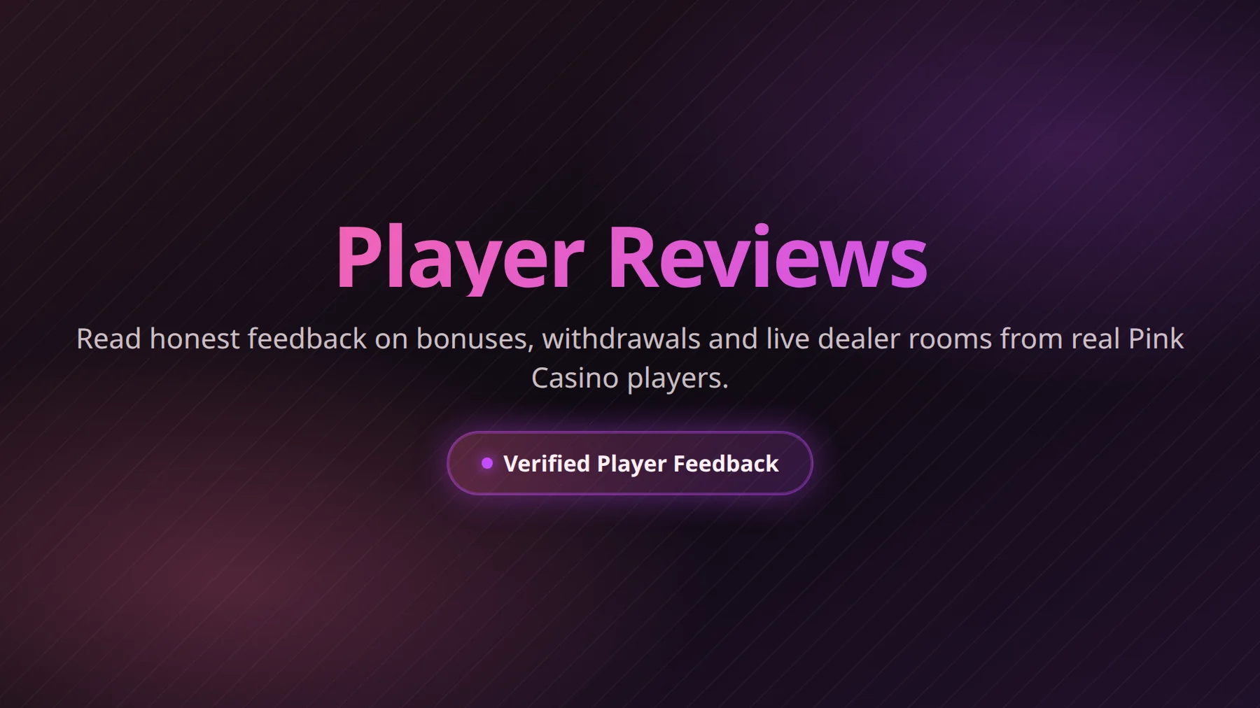 Pink Casino review, ratings and trust signals overview